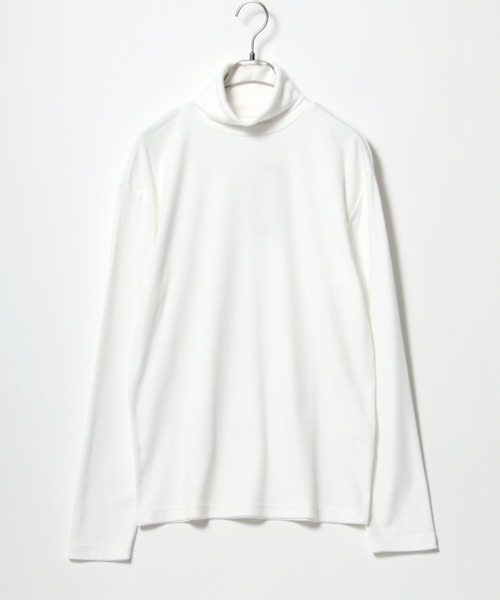 Salong hameu（サロン ハミュー）の「スムースカットソー タートルネック・ハイネック 長袖Tシャツ/無地トップス/ロンT メンズ レディース（Tシャツ/カットソー・メンズ・ホワイト/ブラック/ホワイト系その他/ブラック系その他/グレイッシュベージュ/ベージュ系その他・LL/M/L）」の7枚目の写真