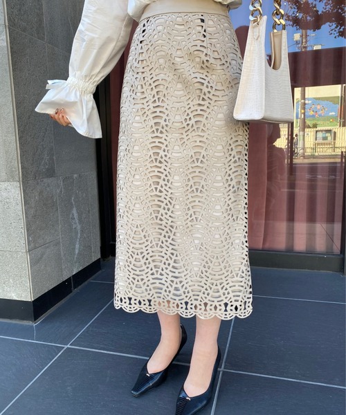 eimy istoire パンチングレザースリムスカート eimy♡ パンチングレザースリムスカート