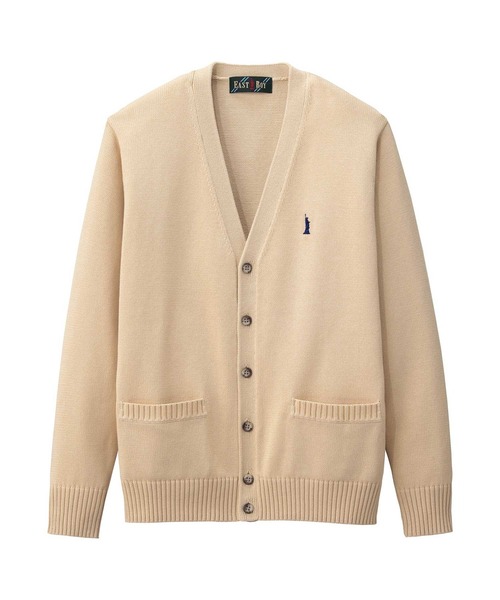 EASTBOY(イーストボーイ)の「カーディガン 綿 7G 制服 高校生 中学生 スクール JK(カーディガン/ボレロ・キッズ・ライトグレー/ブラック/ベージュ/ネイビー/オフホワイト・11号/9号/7号)」の1枚目の写真
