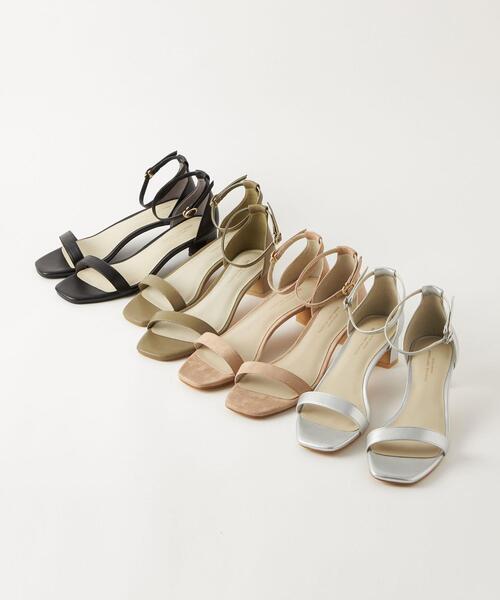 green label relaxing（グリーンレーベルリラクシング）の「スクエア ベルト サンダル(5cmヒール)（サンダル・レディース・ブラック/ベージュ/オリーブ/シルバー・22cm/22.5cm/23cm/23.5cm/24cm/24.5cm/25cm/25.5cm）」の16枚目の写真