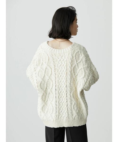 AMERICAN HOLIC（アメリカンホリック）の「ローゲージケーブルニットカーディガン（カーディガン/ボレロ・レディース・アイボリー/モカ・M/L）」の11枚目の写真