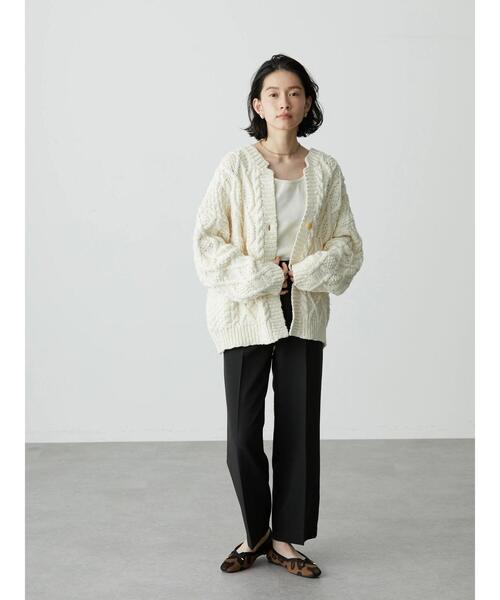 AMERICAN HOLIC（アメリカンホリック）の「ローゲージケーブルニットカーディガン（カーディガン/ボレロ・レディース・アイボリー/モカ・M/L）」の13枚目の写真