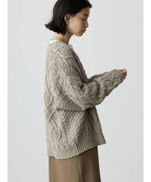 AMERICAN HOLIC（アメリカンホリック）の「ローゲージケーブルニットカーディガン（カーディガン/ボレロ・レディース・アイボリー/モカ・M/L）」の16枚目の写真