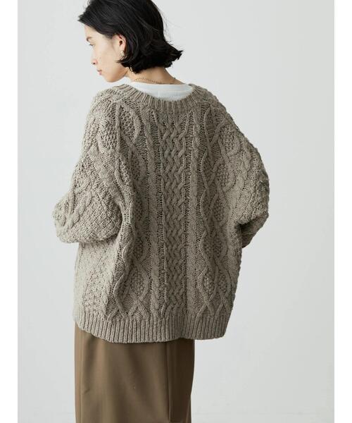 AMERICAN HOLIC（アメリカンホリック）の「ローゲージケーブルニットカーディガン（カーディガン/ボレロ・レディース・アイボリー/モカ・M/L）」の17枚目の写真