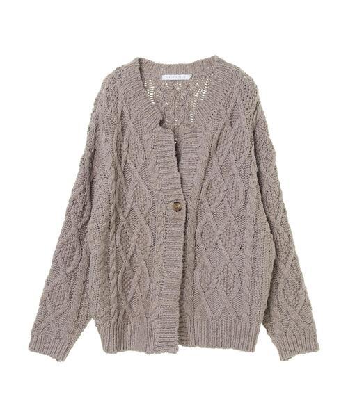 AMERICAN HOLIC（アメリカンホリック）の「ローゲージケーブルニットカーディガン（カーディガン/ボレロ・レディース・アイボリー/モカ・M/L）」の20枚目の写真