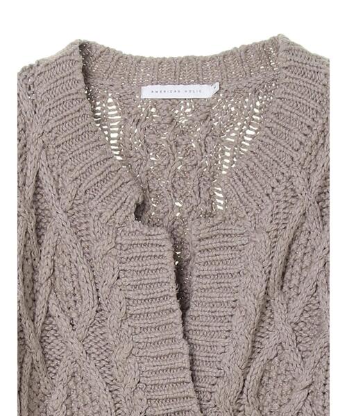 AMERICAN HOLIC（アメリカンホリック）の「ローゲージケーブルニットカーディガン（カーディガン/ボレロ・レディース・アイボリー/モカ・M/L）」の22枚目の写真