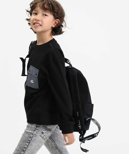 CAMP7（キャンプセブン）の「【CAMP7】ポケットロンＴ（Tシャツ/カットソー・キッズ・ブラック/オフホワイト・120/140/160/105/130/150）」の8枚目の写真