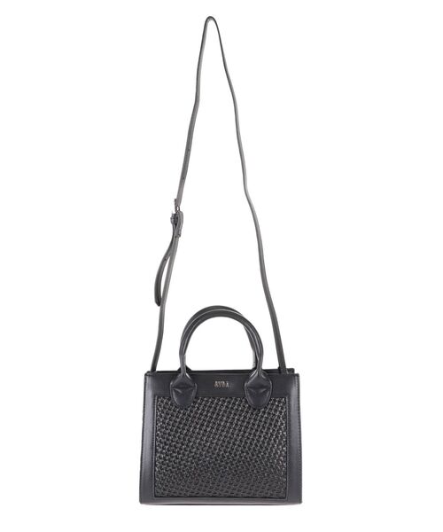 GYDA（ジェイダ）の「mix material BOX バッグ（ハンドバッグ・レディース・オフホワイト/ブラック・FREE）」の12枚目の写真