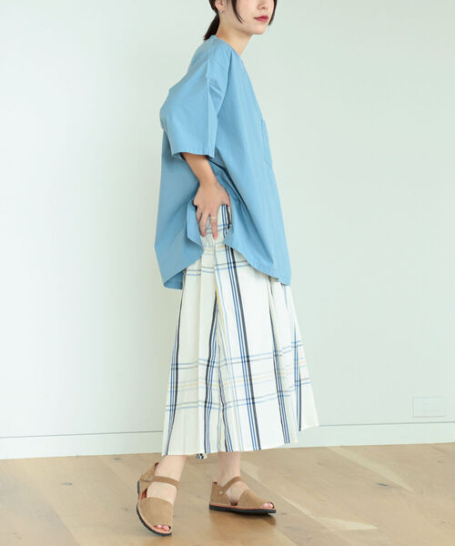 BEAMS BOY（ビームスボーイ）の「BEAMS BOY / ビッグタータン スカート 22SS（スカート・レディース・ネイビー/オフホワイト/グリーン系その他3・ONE SIZE）」の16枚目の写真