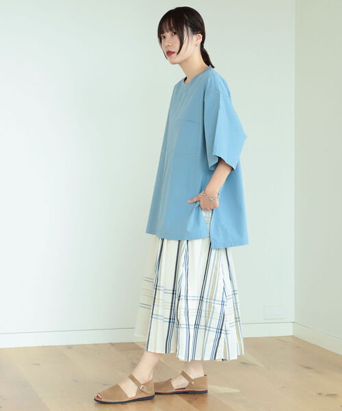 BEAMS BOY（ビームスボーイ）の「BEAMS BOY / ビッグタータン スカート 22SS（スカート・レディース・ネイビー/オフホワイト/グリーン系その他3・ONE SIZE）」の13枚目の写真