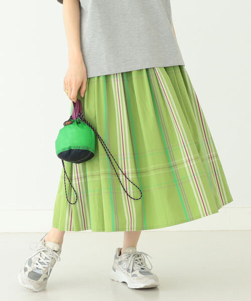 BEAMS BOY（ビームスボーイ）の「BEAMS BOY / ビッグタータン スカート 22SS（スカート・レディース・ネイビー/オフホワイト/グリーン系その他3・ONE SIZE）」の11枚目の写真