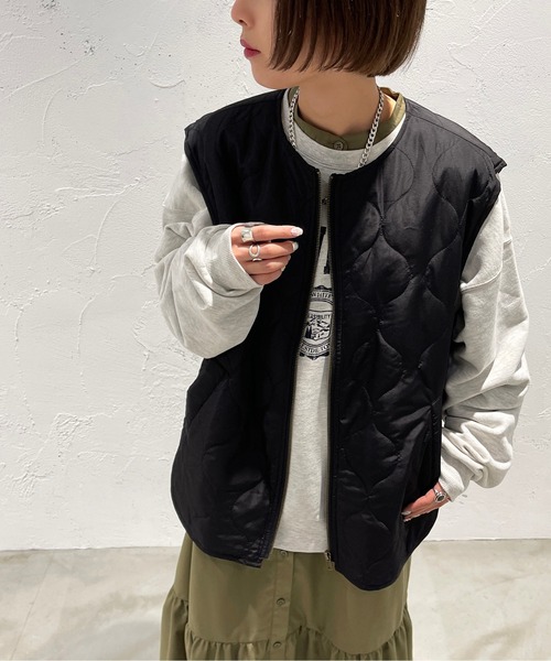 apres jour mignon（アプレジュールミニョン）の「キルティングベスト【ZOZOTOWN限定アイテム】（ベスト・レディース・カーキ/アイボリー/ブラック・フリー/X-LARGE）」の11枚目の写真
