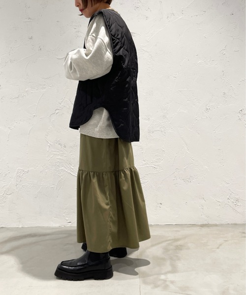 apres jour mignon（アプレジュールミニョン）の「キルティングベスト【ZOZOTOWN限定アイテム】（ベスト・レディース・カーキ/アイボリー/ブラック・フリー/X-LARGE）」の16枚目の写真