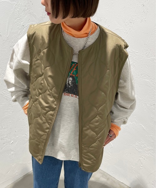 apres jour mignon（アプレジュールミニョン）の「キルティングベスト【ZOZOTOWN限定アイテム】（ベスト・レディース・カーキ/アイボリー/ブラック・フリー/X-LARGE）」の19枚目の写真