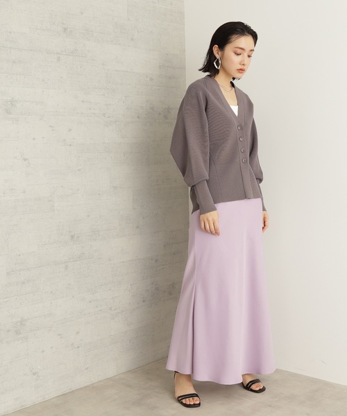 NATURAL BEAUTY BASIC(ナチュラルビューティーベーシック)の「ヴィンテージライクサテンマキシスカート(スカート・レディース・ラベンダー/ベージュ/グリーン・MEDIUM/SMALL)」の10枚目の写真