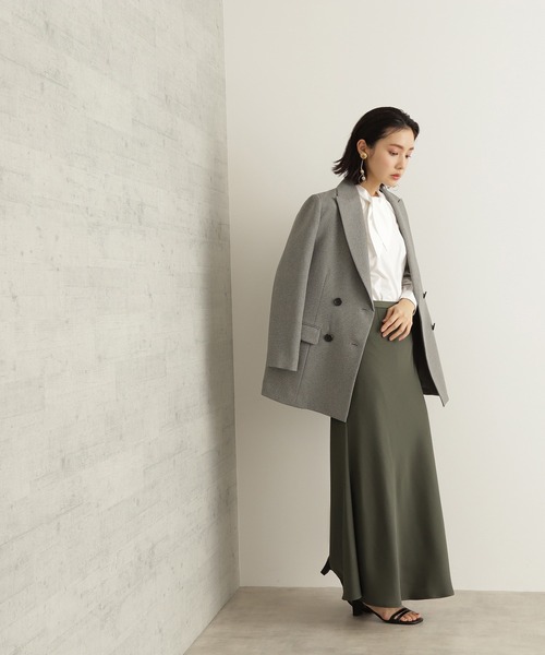 NATURAL BEAUTY BASIC(ナチュラルビューティーベーシック)の「ヴィンテージライクサテンマキシスカート(スカート・レディース・ラベンダー/ベージュ/グリーン・MEDIUM/SMALL)」の20枚目の写真