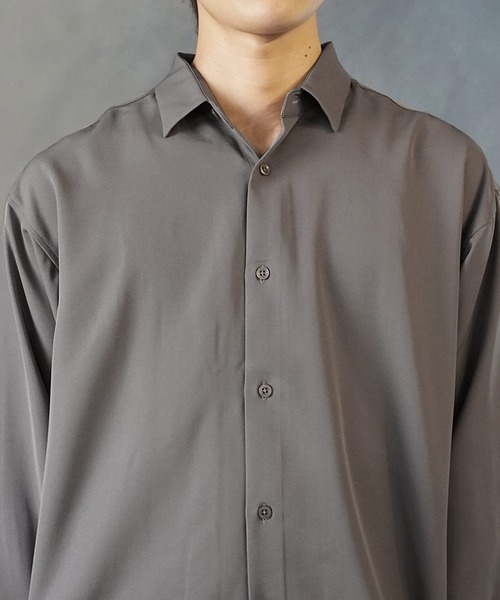 MinoriTY(マイノリティ)の「とろみ素材ボウタイシャツ(シャツ/ブラウス・メンズ・ホワイト/ブラック/グレー/ブルー・M/L)」の15枚目の写真