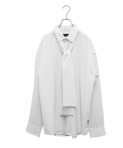 MinoriTY(マイノリティ)の「とろみ素材ボウタイシャツ(シャツ/ブラウス・メンズ・ホワイト/ブラック/グレー/ブルー・M/L)」の13枚目の写真