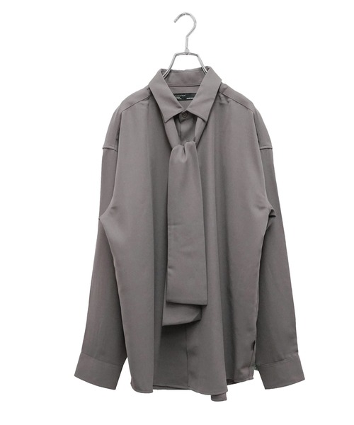 MinoriTY(マイノリティ)の「とろみ素材ボウタイシャツ(シャツ/ブラウス・メンズ・ホワイト/ブラック/グレー/ブルー・M/L)」の19枚目の写真