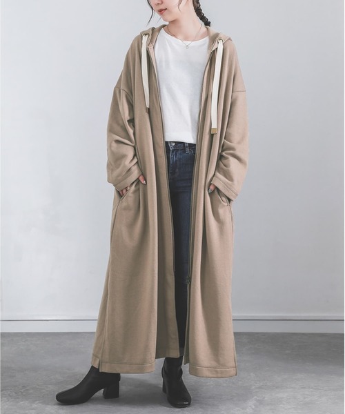 osharewalker（オシャレウォーカー）の「『スウェットロングパーカー』（パーカー・レディース・ブラック/モカ/杢グレー・FREE）」の4枚目の写真