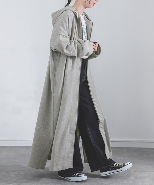 osharewalker（オシャレウォーカー）の「『スウェットロングパーカー』（パーカー・レディース・ブラック/モカ/杢グレー・FREE）」の9枚目の写真