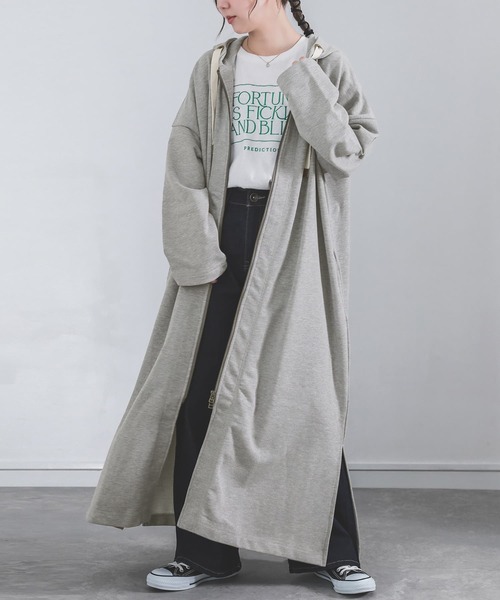 osharewalker（オシャレウォーカー）の「『スウェットロングパーカー』（パーカー・レディース・ブラック/モカ/杢グレー・FREE）」の8枚目の写真