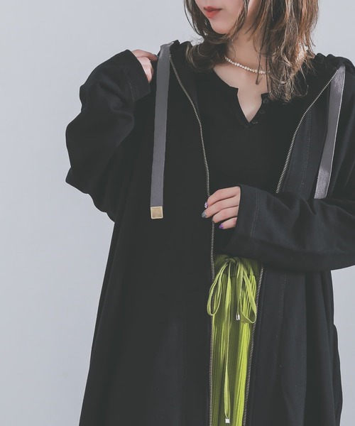 osharewalker（オシャレウォーカー）の「『スウェットロングパーカー』（パーカー・レディース・ブラック/モカ/杢グレー・FREE）」の10枚目の写真