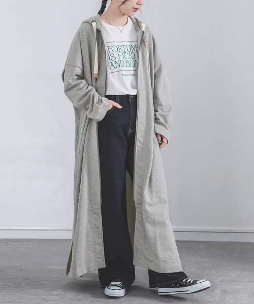 osharewalker（オシャレウォーカー）の「『スウェットロングパーカー』（パーカー・レディース・ブラック/モカ/杢グレー・FREE）」の7枚目の写真