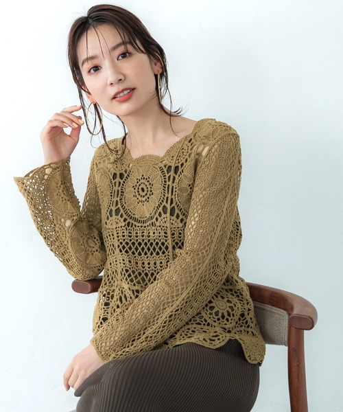 coca（coca）（コカ）の「かぎ編みフレアスリーブトップス（その他
