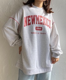 She's Closet | 裏毛ビッグシルエットカレッジロゴプリント長袖プルオーバースウェット(スウェット)