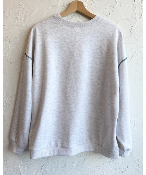 She's Closet(シーズクローゼット)の「裏毛ビッグシルエットカレッジロゴプリント長袖プルオーバースウェット(スウェット・レディース・グリーン/レッド/グレー/ネイビー・FREE)」の16枚目の写真