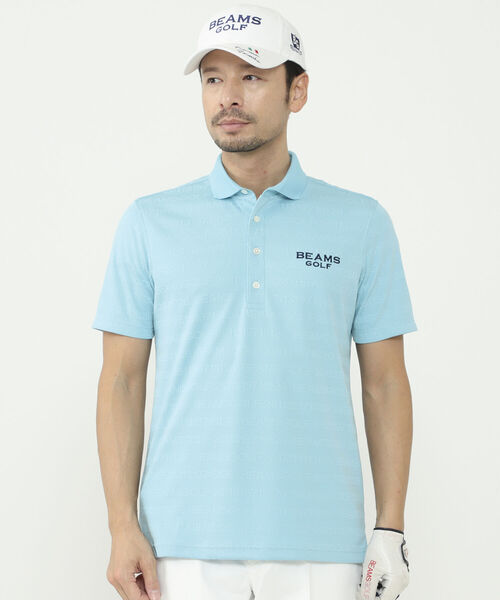 BEAMS GOLF PURPLE LABEL / ナンバー ジャカード ロゴ ポロシャツ