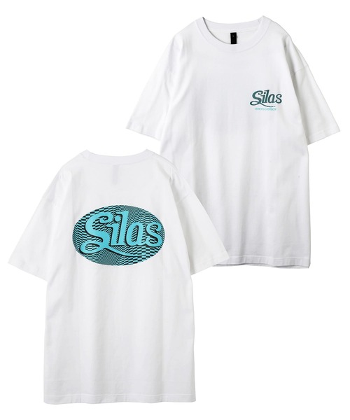 SILAS(サイラス)の「S/S CURSIVE LOGO PRINT TEE サイラスカーシヴロゴプリント半袖Tシャツ(Tシャツ/カットソー・メンズ・ブラック/ライトブルー/ホワイト・M/XL/L)」の1枚目の写真