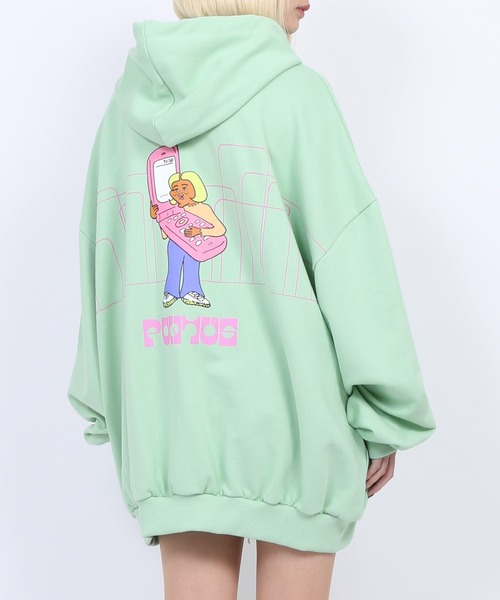 PUNYUS（プニュズ）の「TELEPHONEパーカー（パーカー・レディース・ホワイト/イエロー/杢グレー/グリーン・3/4）」の3枚目の写真