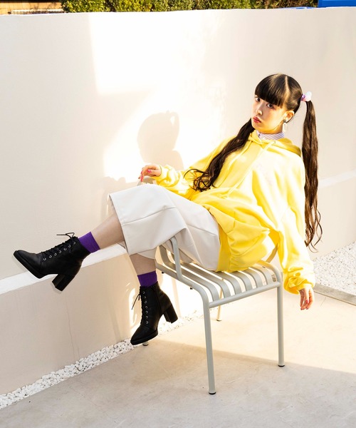 PUNYUS（プニュズ）の「TELEPHONEパーカー（パーカー・レディース・ホワイト/イエロー/杢グレー/グリーン・3/4）」の16枚目の写真