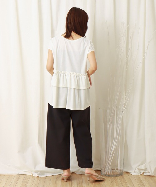 libelle more(リベル モア)の「薄手ポンチ バックフリルプルオーバー(Tシャツ/カットソー・レディース・ブラック/ベージュ/オフホワイト・M/L)」の22枚目の写真