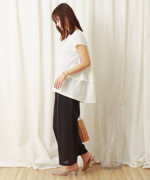 libelle more(リベル モア)の「薄手ポンチ バックフリルプルオーバー(Tシャツ/カットソー・レディース・ブラック/ベージュ/オフホワイト・M/L)」の14枚目の写真