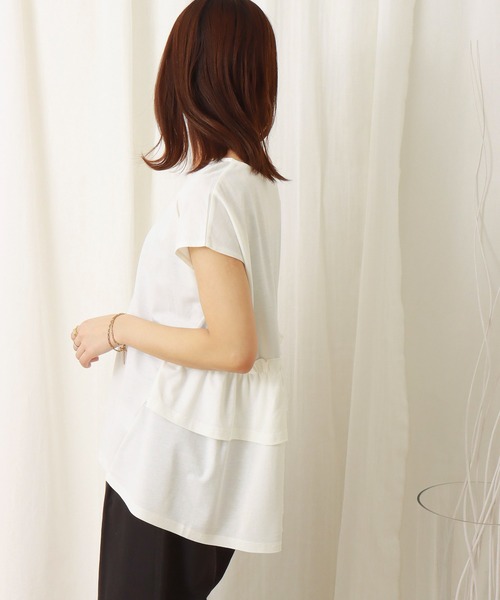 libelle more(リベル モア)の「薄手ポンチ バックフリルプルオーバー(Tシャツ/カットソー・レディース・ブラック/ベージュ/オフホワイト・M/L)」の10枚目の写真