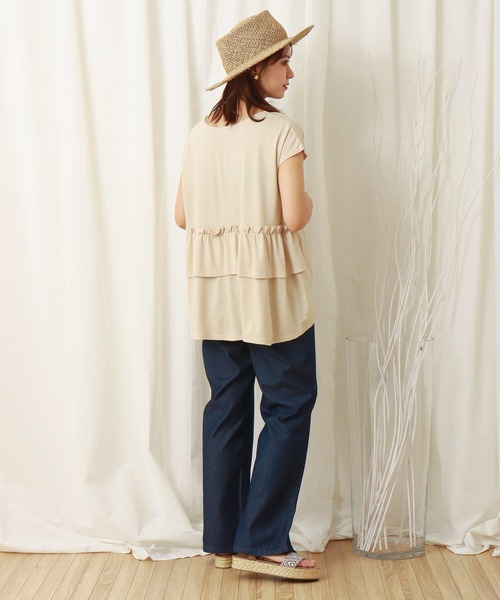 libelle more(リベル モア)の「薄手ポンチ バックフリルプルオーバー(Tシャツ/カットソー・レディース・ブラック/ベージュ/オフホワイト・M/L)」の21枚目の写真