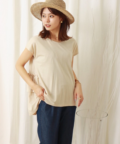 libelle more(リベル モア)の「薄手ポンチ バックフリルプルオーバー(Tシャツ/カットソー・レディース・ブラック/ベージュ/オフホワイト・M/L)」の17枚目の写真