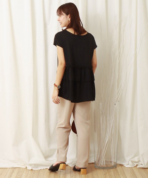 libelle more(リベル モア)の「薄手ポンチ バックフリルプルオーバー(Tシャツ/カットソー・レディース・ブラック/ベージュ/オフホワイト・M/L)」の20枚目の写真