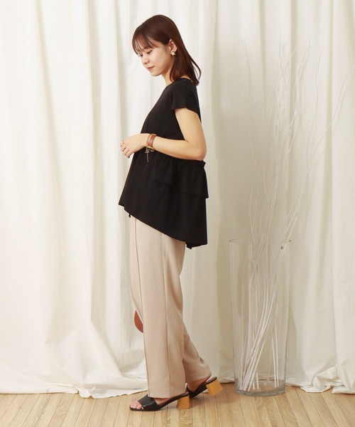 libelle more(リベル モア)の「薄手ポンチ バックフリルプルオーバー(Tシャツ/カットソー・レディース・ブラック/ベージュ/オフホワイト・M/L)」の12枚目の写真