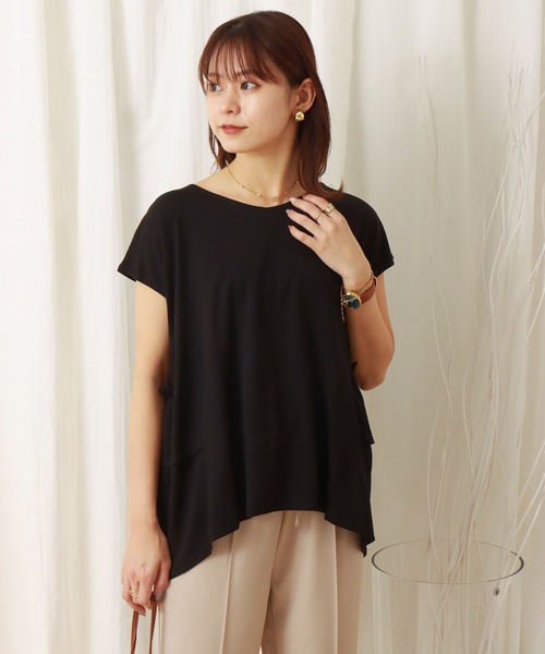 libelle more(リベル モア)の「薄手ポンチ バックフリルプルオーバー(Tシャツ/カットソー・レディース・ブラック/ベージュ/オフホワイト・M/L)」の16枚目の写真