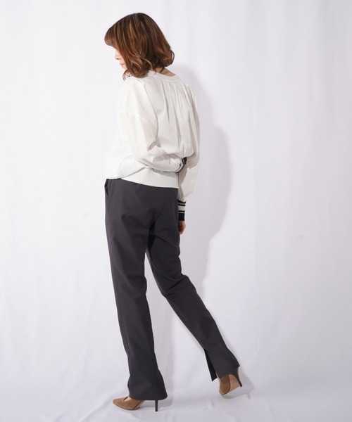 LUCA/LADY LUCK LUCA（ルカ/レディラックルカ）の「LC/LLL ウォッシャブルストレッチパンツ（スラックス・レディース・ブラック/チャコールグレー・36(S)/38(M)）」の7枚目の写真