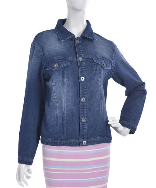 merry jenny(メリージェニー)の「カットデニム刺繍Gジャン(デニムジャケット・レディース・ブルー/インディゴブルー/ホワイト・FREE)」の6枚目の写真