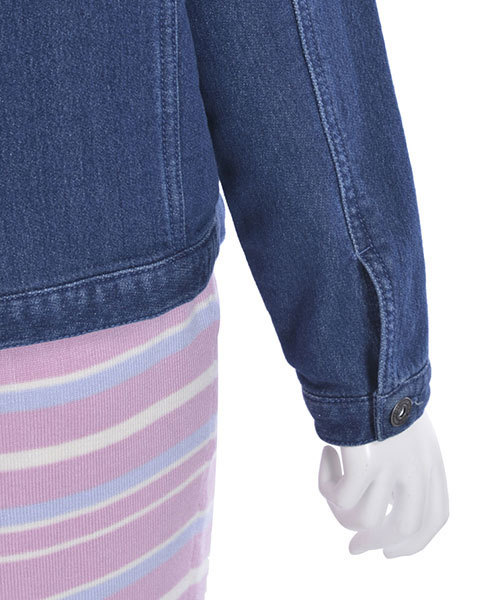 merry jenny(メリージェニー)の「カットデニム刺繍Gジャン(デニムジャケット・レディース・ブルー/インディゴブルー/ホワイト・FREE)」の10枚目の写真