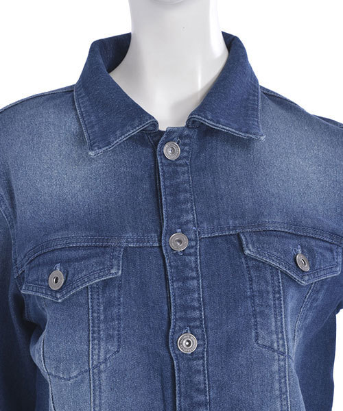 merry jenny(メリージェニー)の「カットデニム刺繍Gジャン(デニムジャケット・レディース・ブルー/インディゴブルー/ホワイト・FREE)」の11枚目の写真