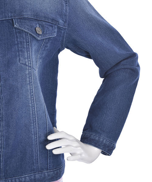 merry jenny(メリージェニー)の「カットデニム刺繍Gジャン(デニムジャケット・レディース・ブルー/インディゴブルー/ホワイト・FREE)」の13枚目の写真