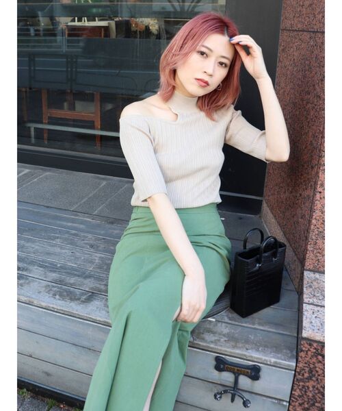 MURUA（ムルーア）の「ボディショッパーバッグ（ショルダーバッグ・レディース・アイボリー/ブラック/ライトグリーン・FREE）」の7枚目の写真