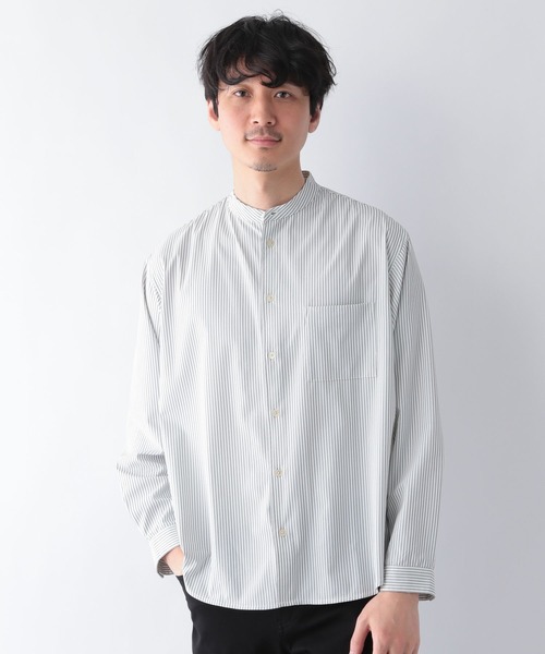 GLOBAL WORK(グローバルワーク)の「スマラクバンドカラーシャツ/266999(シャツ/ブラウス・メンズ・ネイビー/グレー/オフホワイト/その他・SMALL/MEDIUM/LARGE)」の4枚目の写真